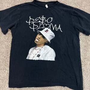 Peso Pluma Doble P Tour Shirt Mens Medium Black Graphic Concert Music Tee EUC